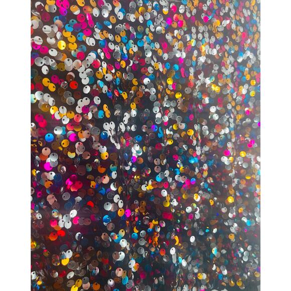 NWT En Creme Multi Color Rainbow Rubina Confetti Sequin Cropped Top - Picture 5 of 14